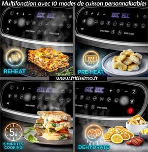 10 menus de cuisson sur l'airfryer AF34 de la marque DURONIC