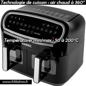 Technologie de cuisson 50 à 200°C de l'airfryer Duronic référence AF34